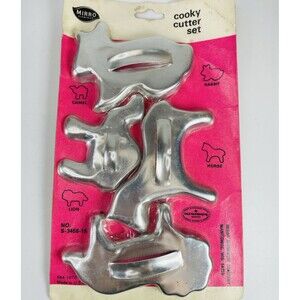 Vtg Mirro Christmas Cookie Cutters 4 Pc Set NOS Made in USA Aluminum Holiday